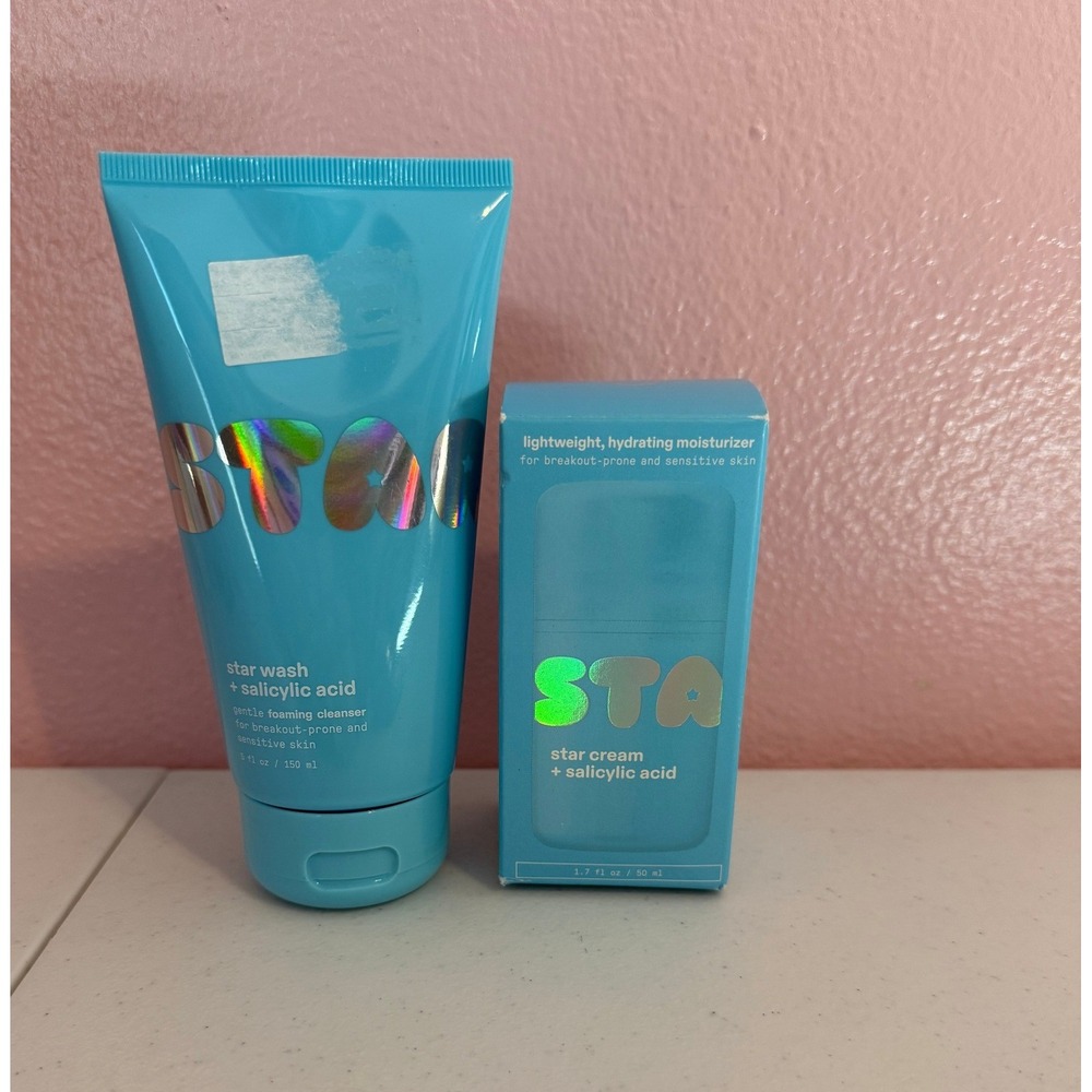 Starface Star Wash Cleanser and Star Cream Moisturizer Set Salicylic Acid 2pc